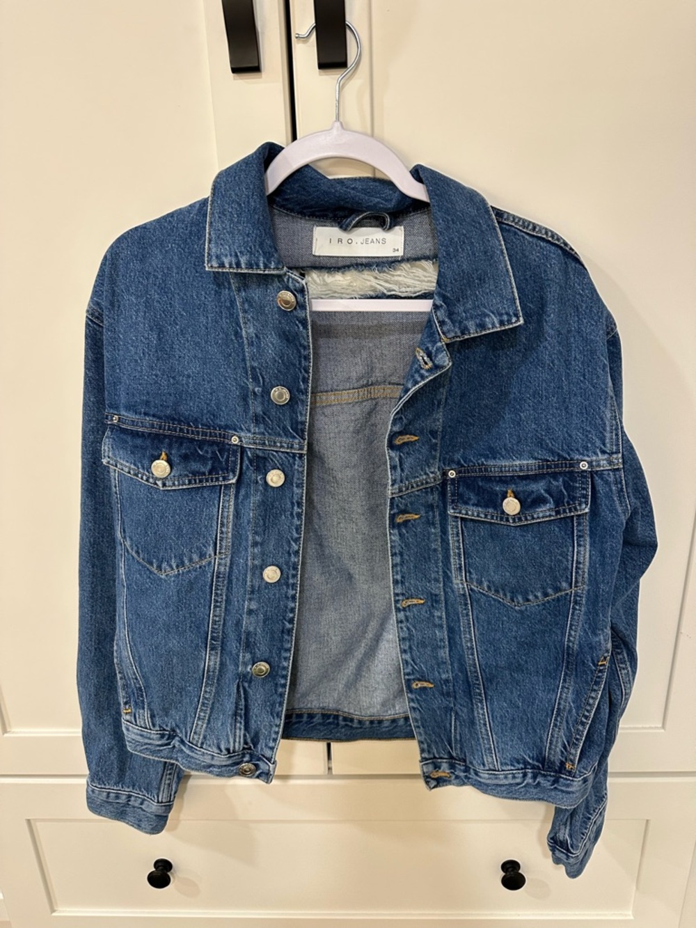 IRO Distressed Light Blue Denim Jacket